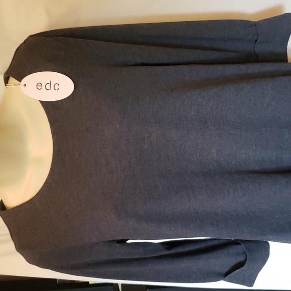 NWT dress size medium charcoal gray 3/4 length sleeves with front pockets - Picture 3 of 5